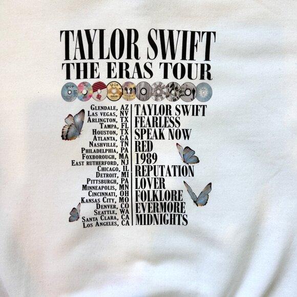 Taylor Swift White Eras Tour Crewneck Sweatshirt in YOUTH Size SMALL - NWOT New! - Picture 4 of 5